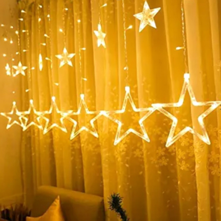 Instalații Crăciun - Instalație de Crăciun, perdea 12 stele, 3 metri, diverse culori
