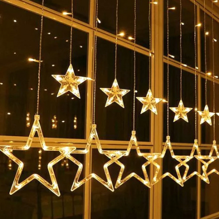Instalații Crăciun - Instalație de Crăciun, perdea 12 stele, 3 metri, diverse culori