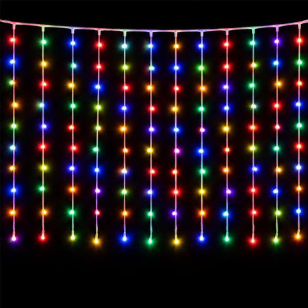 Instalație de Crăciun, perdea luminoasă 3 x 3 metri, multicolor [4]