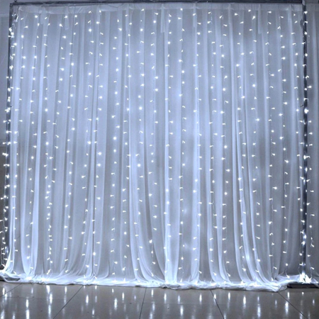 Instalații Crăciun - Instalație de Crăciun, perdea luminoasă 3 x 6 metri, fir gros, pentru fațade, diverse culori