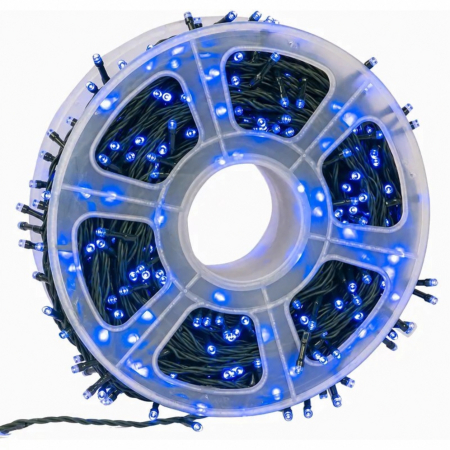 Instalație de Crăciun, rolă bec diamant, multicolor, albastru, 50 metri [3]