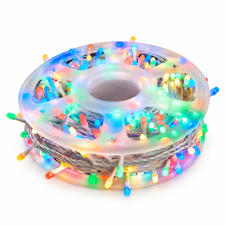 Instalație de Crăciun, rolă bec V8, multicolor, 50 metri [3]