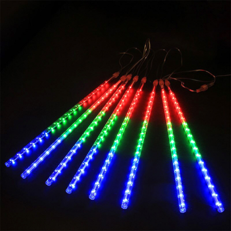 Instalație de Crăciun, țurțuri, 8 tuburi de 50 cm cu led, 3 metri, exterior, multicolor [1]