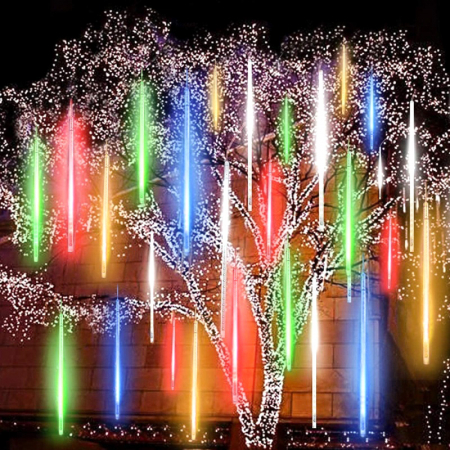 Instalație de Crăciun, țurțuri, 8 tuburi de 50 cm cu led, 3 metri, exterior, multicolor [0]