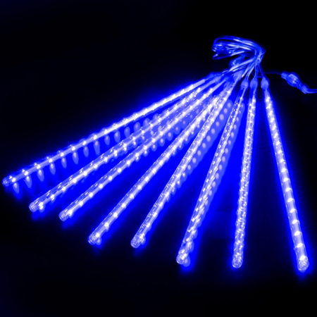 Instalație de Crăciun, țurțuri, 8 tuburi de 50 cm cu led, 3 metri, exterior, albastru [1]