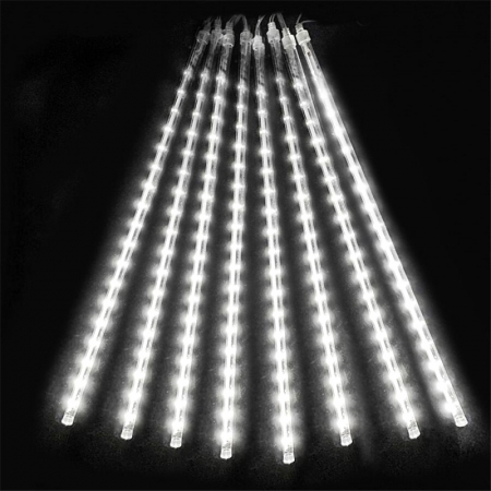 Instalații Crăciun - Instalație de Crăciun, țurțuri, 8 tuburi de 50 cm cu led, 3 metri, exterior, diverse culori