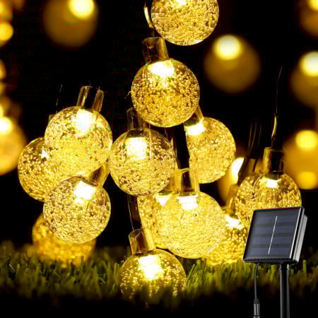 Instalații Crăciun - Instalație solară bulb, 50 LED-uri, 6 metri, de exterior