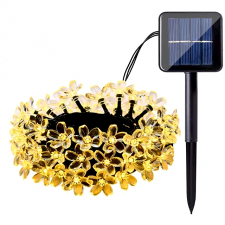 Instalație solară de Crăciun cu flori, 6.5 metri, exterior, diverse culori [2]