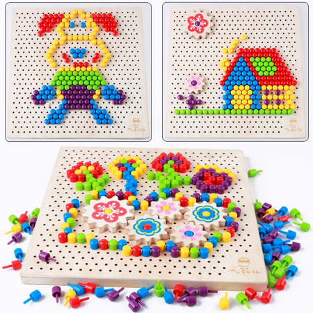 Jucării - Joc creativ din lemn Variety Pixel 257 piese JC05