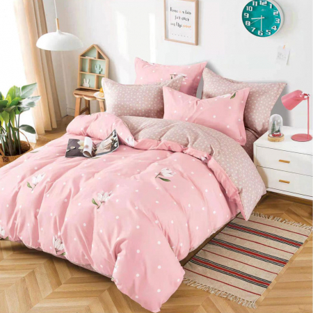 Lenjerii Finet - Lenjerie de pat 2 persoane, bumbac finet, 6 piese, 2 fețe, SP609