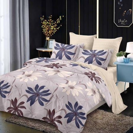 Lenjerii Finet - Lenjerie de pat 2 persoane, bumbac finet, 6 piese, 2 fețe, SP061