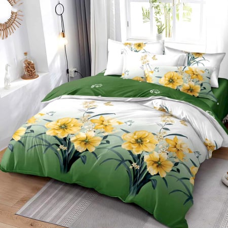 Lenjerii Finet - Lenjerie de pat 2 persoane, bumbac finet, 6 piese, 2 fețe, SP764