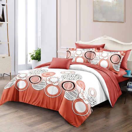 Pentru casă - Lenjerie de pat 2 persoane, bumbac finet, 6 piese, 2 fețe, SP8