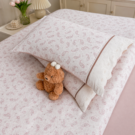 Lenjerii 100% Bumbac - Lenjerie de pat bumbac 100%, 4 piese, model paisley, BCP413