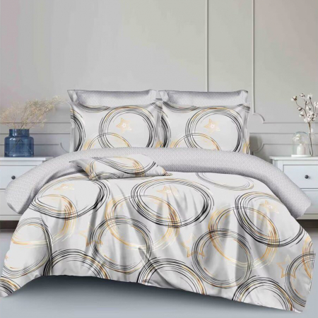 Pentru casă - Lenjerie de pat cu elastic, 2 persoane, bumbac finet, 6 piese, 2 fețe  SPE23017