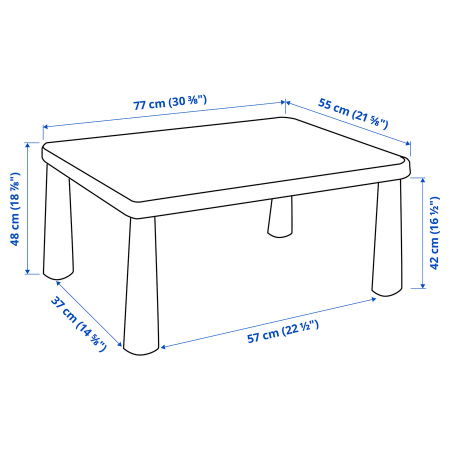 Mobilier - Măsuță din plastic pentru copii, dreptunghiulara, verde, 77x55 cm, MC21