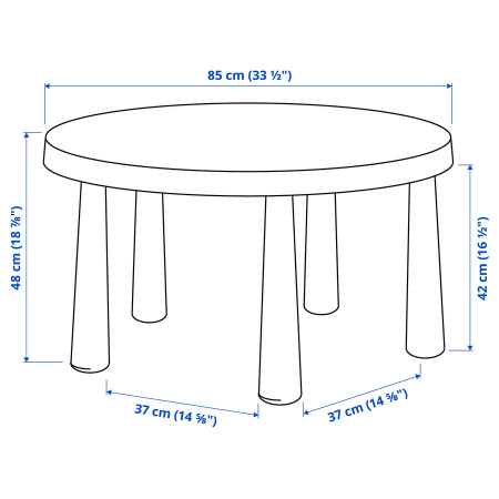 Mobilier - Măsuță din plastic pentru copii, rotundă, albastră, diametru 85 cm, MC22