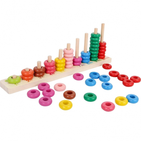 Jucării - Numărătoare din lemn Montessori cu discuri JC15