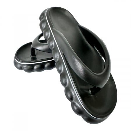 Papuci de plajă - Papuci de plajă damă cu talpă groasă, negru, PD57 38/39