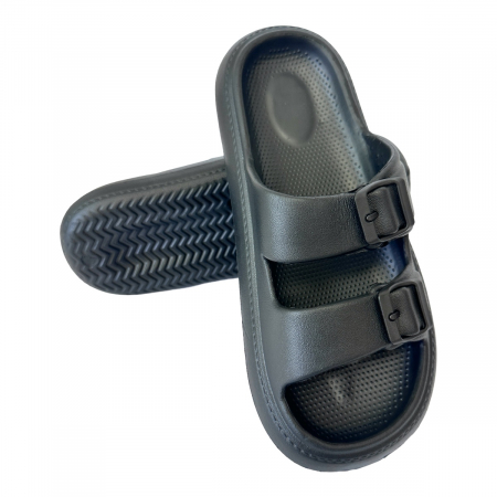 Papuci de plajă - Papuci de plajă bărbați cu talpă groasă, cu cataramă, negru, 44 - 45, PB23 44/45