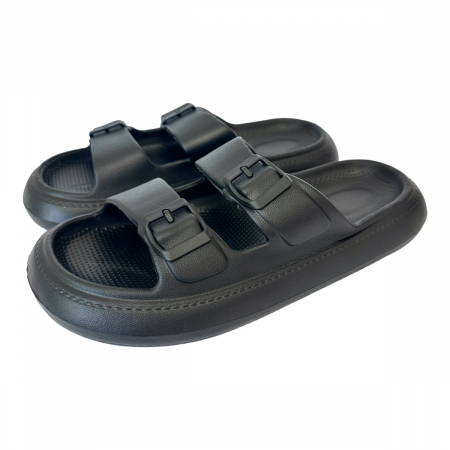 Papuci de plajă - Papuci de plajă bărbați cu talpă groasă, cu cataramă, negru, 44 - 45, PB23 44/45