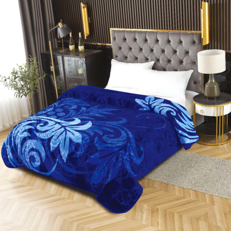 Pături - Pătură Cocolino Gofrată, 200x240 cm, 3D cu model, albastru royal, PGU202