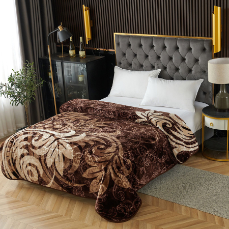 Pături - Pătură Cocolino Gofrată, 200x240 cm, 3D cu model, maro închis, PGU205