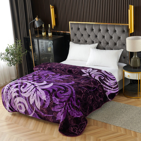 Pături - Pătură Cocolino Gofrată, 200x240 cm, 3D cu model, mov, PGU206