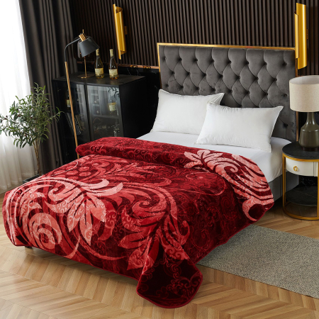 Pături - Pătură Cocolino Gofrată, 200x240 cm, 3D cu model, roșu, PGU207