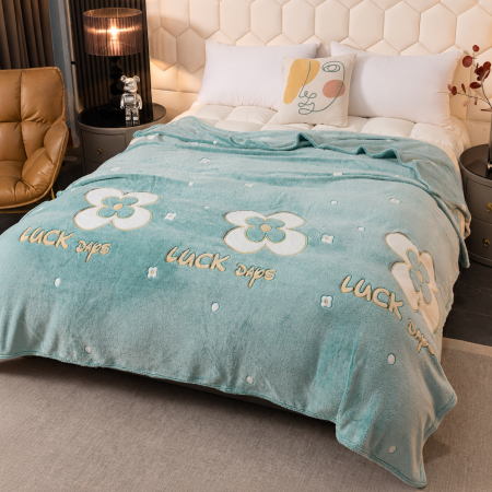 Pături - Pătură cocolino subțire, 200x230 cm, model floral Luck Days