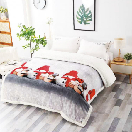 Pături cu blăniță Crăciun - Patură pufoasă cu blăniță, Crăciun, 2 fețe, 200x230 cm, 2 kg, PC21