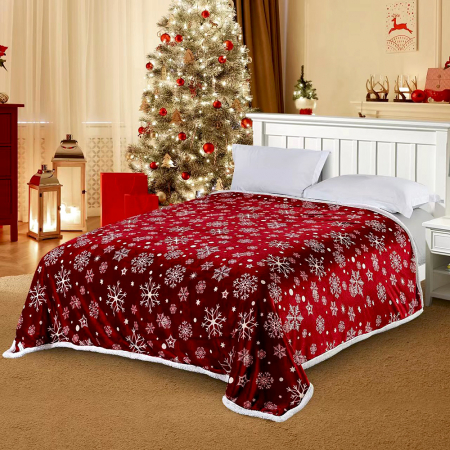 Pături cu blăniță Crăciun - Patură pufoasă cu blăniță, Crăciun, 2 fețe, 200x230 cm, 2 kg, PC13