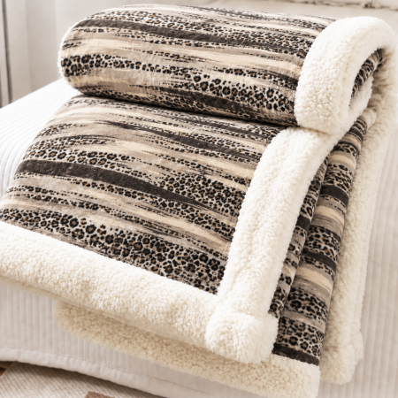Pături cu blăniță - Pătură pufoasă cu blăniță, groasă 2.3 kg, 200x230 cm, PMB02