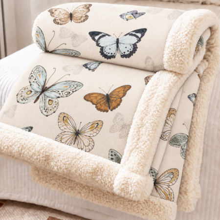 Pături cu blăniță - Pătură pufoasă cu blăniță, groasă 2.3 kg, 200x230 cm, PMB07