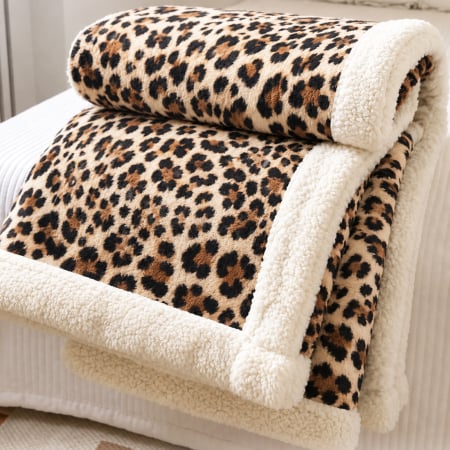 Pături cu blăniță - Pătură pufoasă cu blăniță, groasă 2.3 kg, 200x230 cm, PMB09