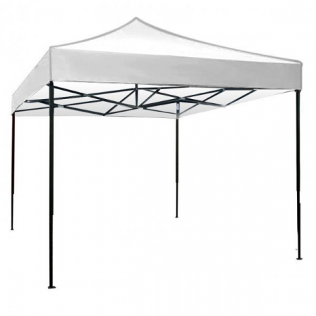 Camping și curte - Pavilion de grădină, pliabil tip acordeon, cadru metalic 2 x 2 m, alb, PV01