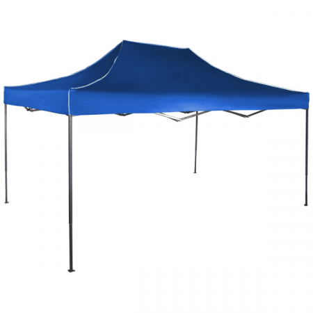 Camping și curte - Pavilion de grădină, pliabil tip acordeon, cadru metalic 3 x 4.5 m, albastru, PV14