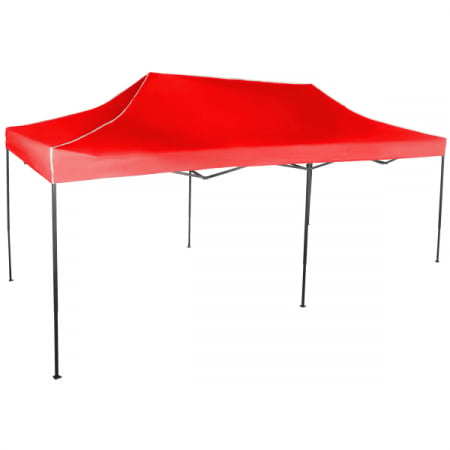 Pavilion de grădină, pliabil tip acordeon, cadru metalic 3 x 6 m, rosu, PV19 [0]