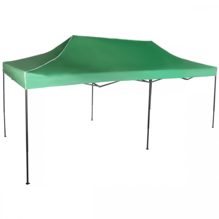 Camping și curte - Pavilion de grădină, pliabil tip acordeon, cadru metalic 3 x 6 m, verde, PV20