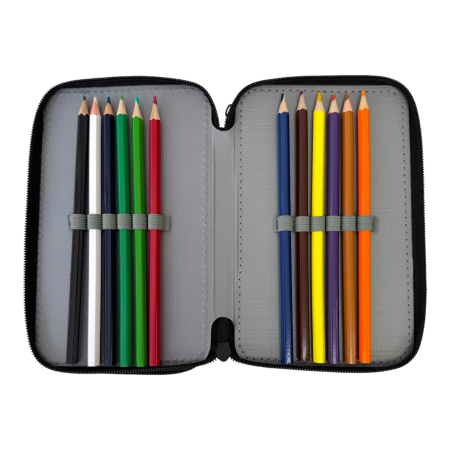 Penare - Penar complet echipat, 3 compartimente, 32 piese, pentru băieți, model Fotbal, PNB06