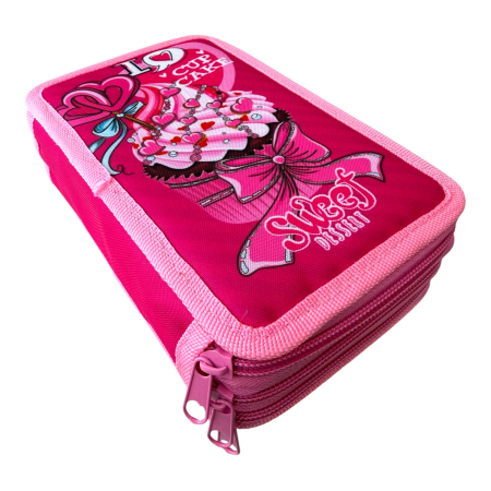 Penar complet echipat, 3 compartimente, 32 piese, pentru fete, Sweet Cake, PNF14, 19 x 12 x 6 cm, 32 piese, Fete, PNF14