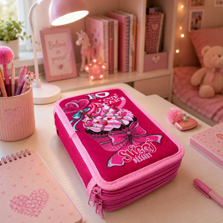Penar complet echipat, 3 compartimente, 32 piese, pentru fete, Sweet Cake, PNF14 [6]