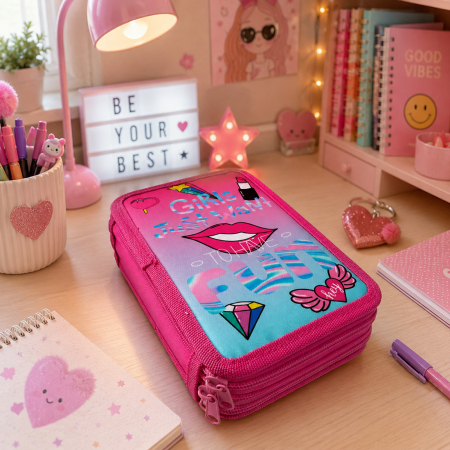 Penar complet echipat, 3 compartimente, 32 piese, pentru fete, Fashion Girl, PNF12 [6]