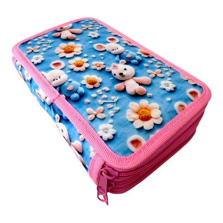 Penar complet echipat, 3 compartimente, 32 piese, pentru fete, PNF11, 19 x 12 x 6 cm, 32 piese, Fete, PNF11