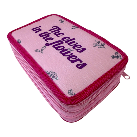 Penare - Penar complet echipat, 3 compartimente, 32 piese, pentru fete, cu Fluturi, PNF15