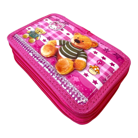 Penar echipat cu 32 piese, 3 compartimente, pentru fete, PNF01, 19 x 12 x 6 cm, Fete, 32 piese, PNF01