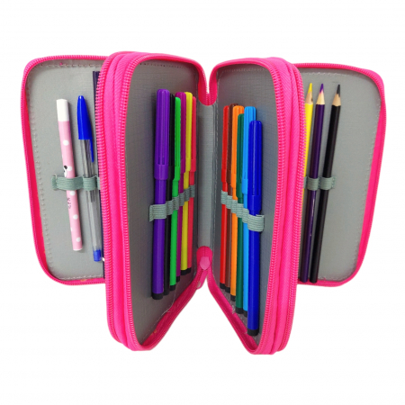 Penare - Penar echipat cu 34 piese, 3 compartimente, pentru fete, PNF01