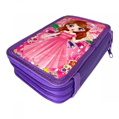 Penare - Penar echipat cu 34 piese, 3 compartimente, pentru fete, PNF02
