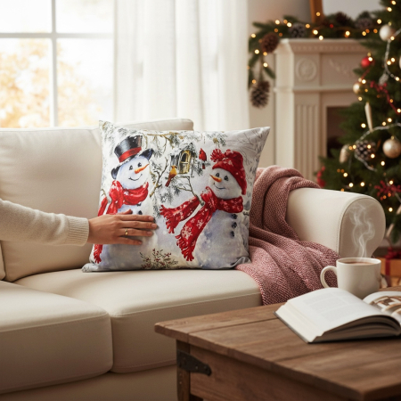 Perne și pilote - Pernă decorativă de Crăciun 40x40 cm cu Moș Crăciun PPC03