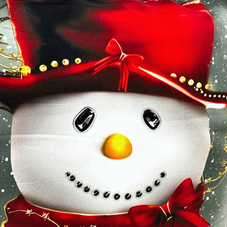 Perne și pilote - Pernă decorativă de Crăciun 40x40 cm cu om de zăpadă PPC04